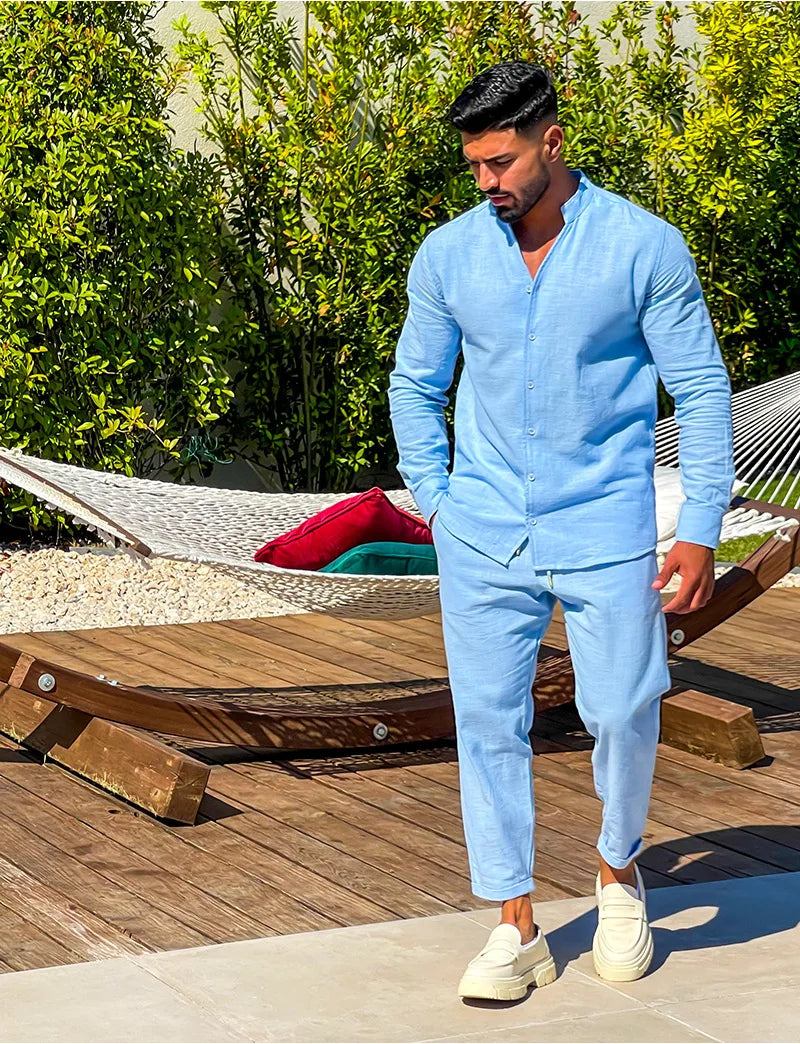 Men’s Autumn Lounge Set – 100% Cotton Comfort for Indoors & Out