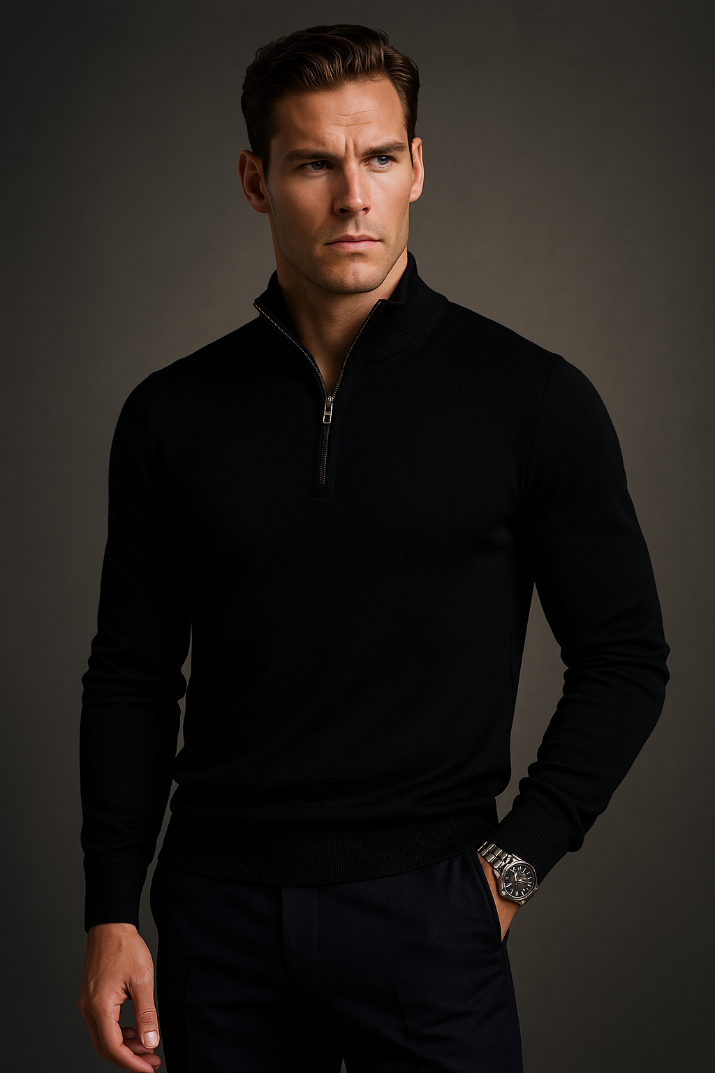 Casual Sweater half zipper