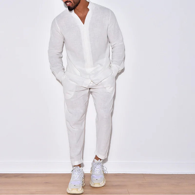 Men’s Autumn Lounge Set – 100% Cotton Comfort for Indoors & Out