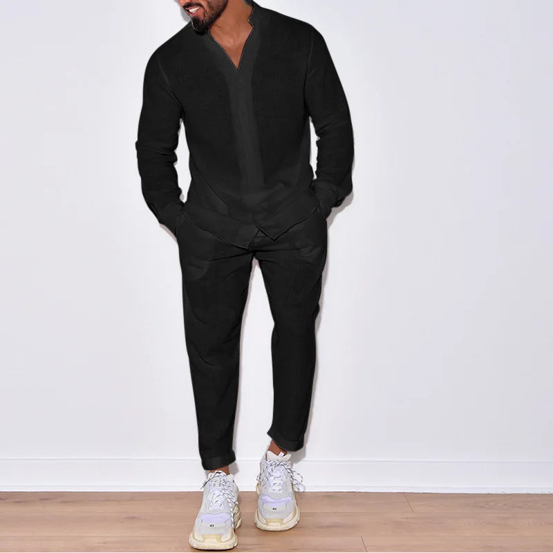 Men’s Autumn Lounge Set – 100% Cotton Comfort for Indoors & Out
