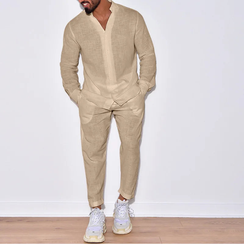 Men’s Autumn Lounge Set – 100% Cotton Comfort for Indoors & Out